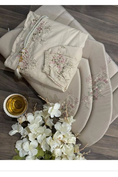 Generic Brand طقم صلاة أنيق وجميل (سجادة فاخرة مع شرشف صلاة مطرز وسبحة