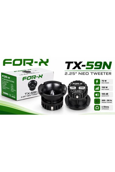 For-X Tweeter 6cm - TX-59N Tiz - 6cm Kapı ve Direk Tweeter