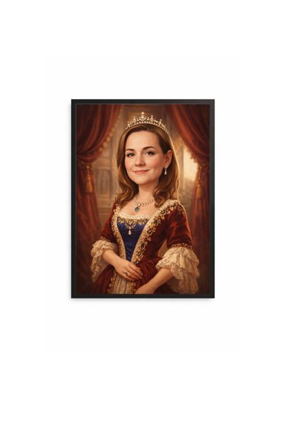 Fabricacucadouri.ro Rama Foto Caricatura Regina Clasica – Tablou Portret Rega...