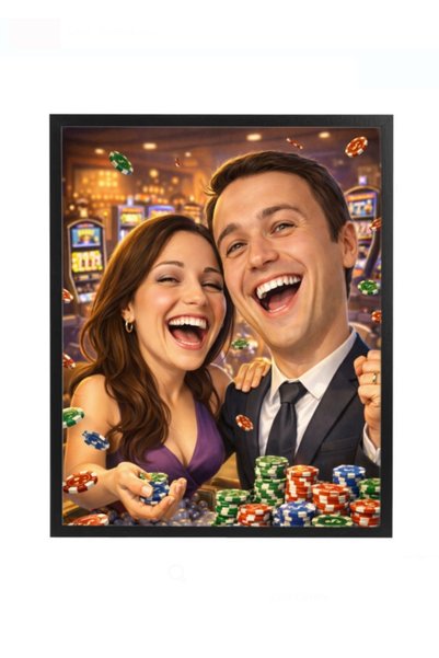 Fabricacucadouri.ro Rama foto personalizata cu poza – cadou cuplu casino, ani...