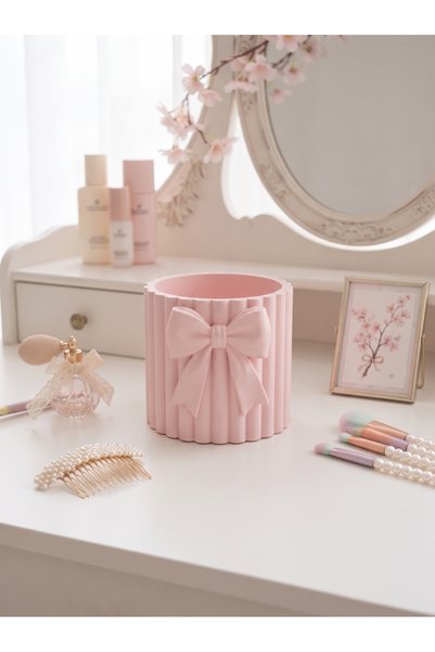 Dumledo Striped Ribbon Desktop Pen Holder |   Makeup Organizer |   Decorative...
