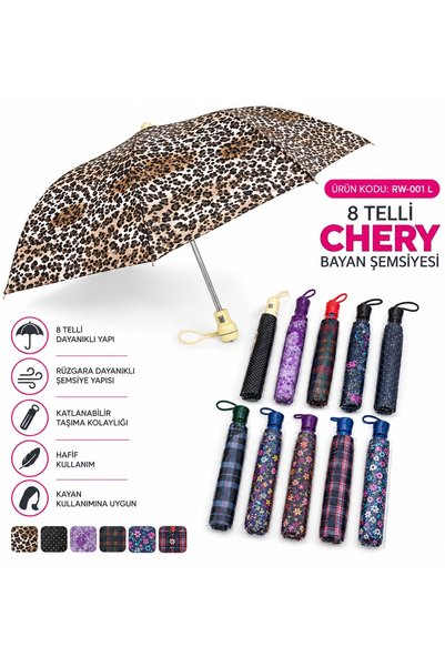 Rainwalker 8 Telli Chery Otomatik Katlanır Kadın Şemsiye