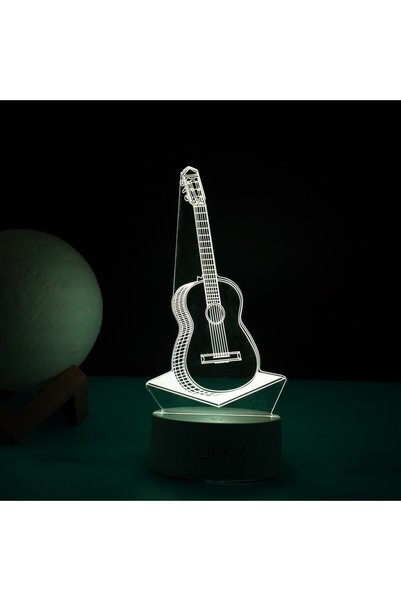 Generic Brand Lampă LED decorativă, 3D, Chitara, din material acril și lumină...