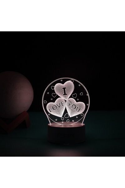 Generic Brand Lampă LED decorativă, 3D, cu text I love you, două moduri de al...