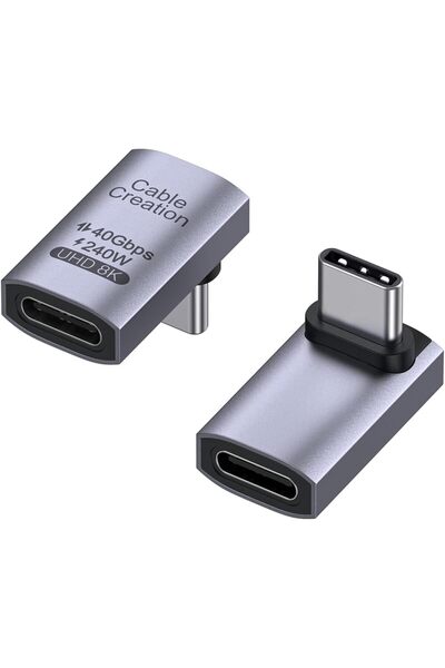 GENERAL محول USB-C بزاوية قائمة من CableCreation، عبوة من قطعتين، ذكر إلى أنث...