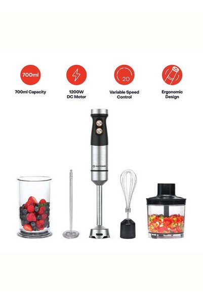 Generic nutricook Hand Blender 1200W DC motor with 20 variable speed, 700ml B...