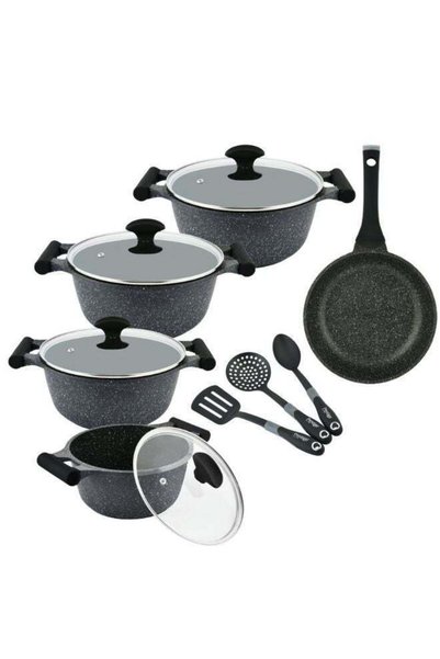 Prestige 12-Piece Granite Non-Stick Aluminium Essentials Induction Base Cookw...