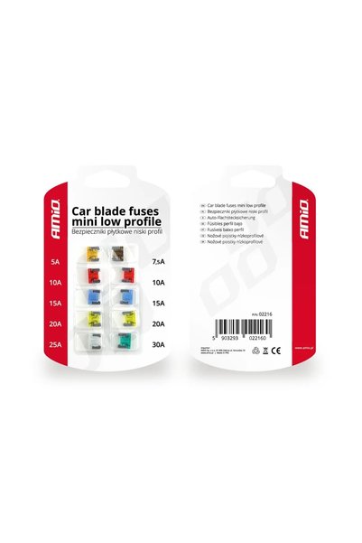 AMIO Low profile fuse set 02216, 10 pieces, black