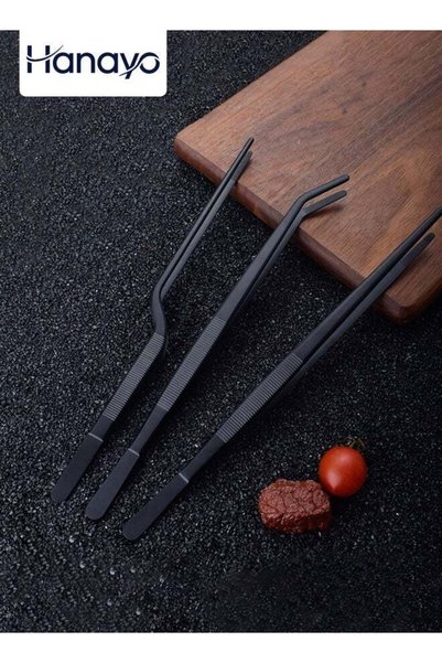 Generic Hanayo 3 Pcs Food Tongs 20cm Kitchen Tweezers Stainless Steel Korean ...