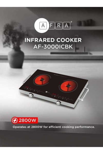 Generic AFRA Infrared Cooker | 3000W Power | 8 Power/Temperature Levels | 3-H...