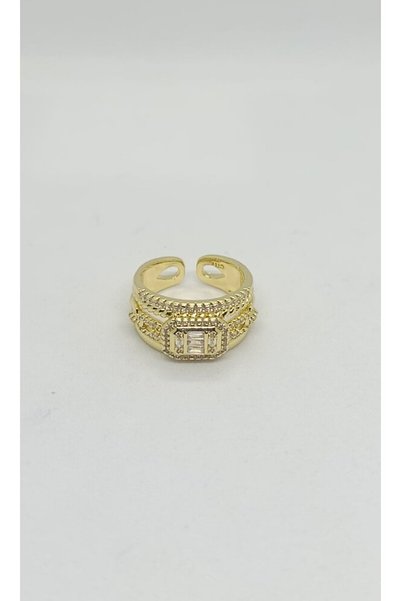 ndjewelry Valencia Baget Stone Multi-Row Gold Ring