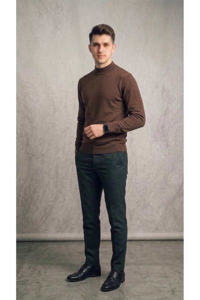 SİLVİANO Half Turtleneck Long Sleeve Men's Knitwear Sweater