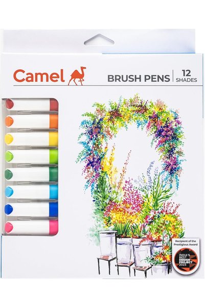 Camel قلم فرشاة كاملين، 12 لونًا (متعدد الألوان)