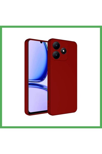 Nur store Çanta حافظة متوافقة مع هاتف Realme C61 من السيليكون الأول - أحمر BE...
