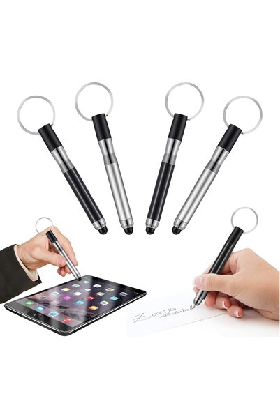 TERRIFI 3-in-1 Mini Stylus Pen with Keychain for Touch Screens Portable Capac...