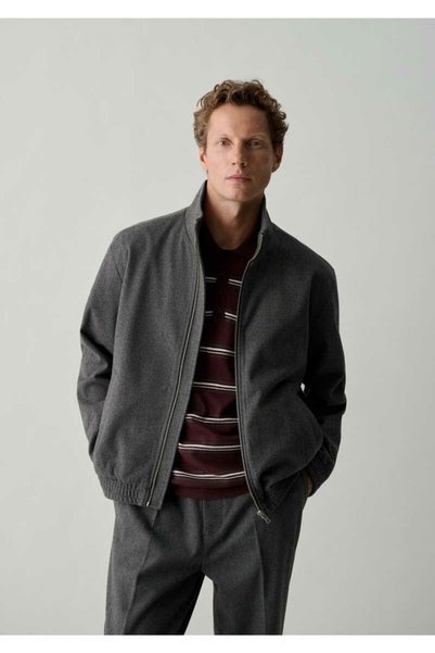 Mavi Men's Gray Jacket Dark Gray Melange Jacket