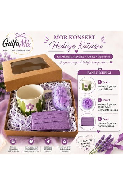 Gülfa Giftbox Seramik Kupa + Kartlık + Çanta Sabunu Hediye Kutusu Seti 3’lü |...