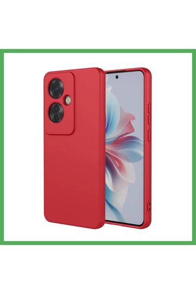 Nur store Çanta حافظة متوافقة مع Reno 11F من السيليكون الأول - أحمر BEZOSS