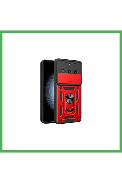 Nur store Çanta Realme 11 Pro Compatible Case with Lens Ring Silicone - Red B...