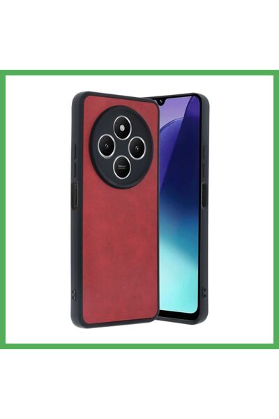 Nur store Çanta غطاء جلدي متوافق مع هاتف Redmi 14C - أحمر BEZOSS