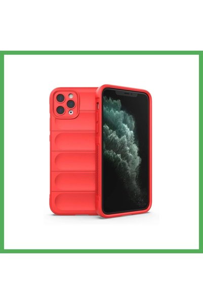Nur store Çanta iPhone 11 Pro Max Compatible Case Optimum Silicone - Red Bezoss