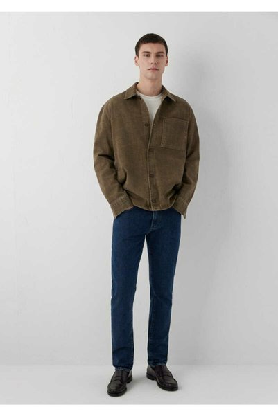Mavi Men's Khaki Overshirt Dark Olive Shirt