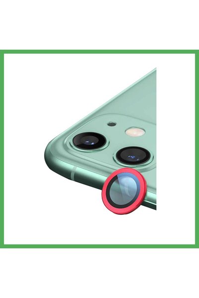 Nur store Çanta iPhone 12 Compatible Raze Metal Camera Lens - Red Bezoss