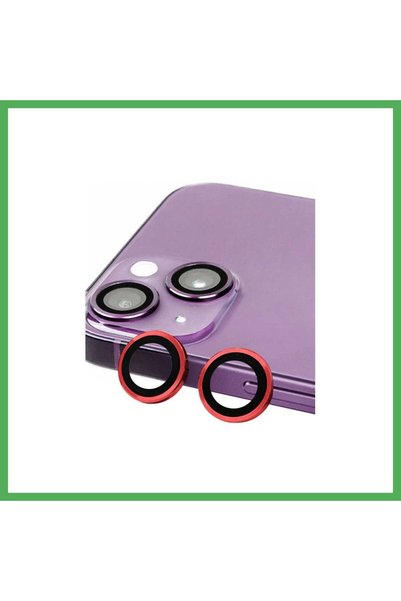 Nur store Çanta iPhone 13 Compatible Raze Metal Camera Lens - Red Bezoss