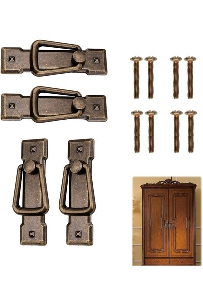 Generic 4PCS Vintage Drawer Handles, Antique Bronze Furniture Pulls with Moun...