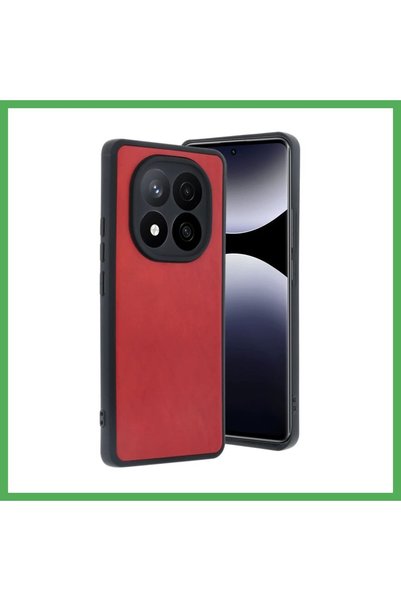 Nur store Çanta غطاء جلدي متوافق مع Redmi Note 14 Pro 4G - أحمر BEZOSS