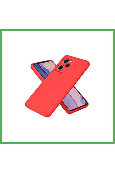 Nur store Çanta غطاء سيليكون مخملي نانو متوافق مع Poco X5 Pro 5G - أحمر BEZOSS