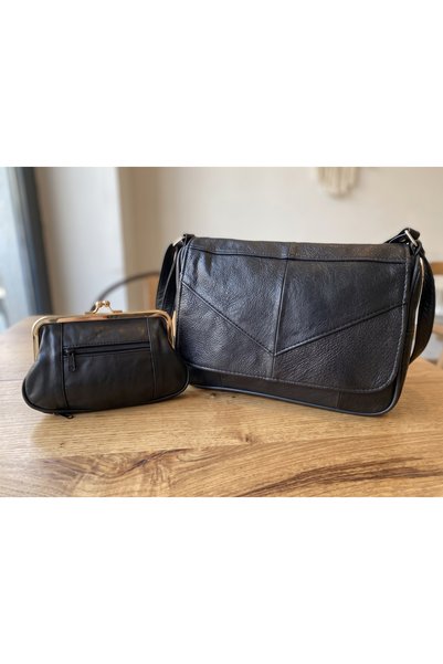 NahitaTyana Genuine Leather Women's Shoulder Bag and Genuine Leather Clip Wal...