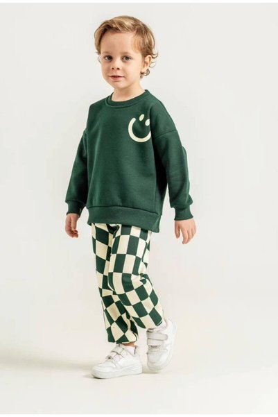 ARBİ kids Boy's Style Three-Threaded Double Set Made of 100% Cotton.
