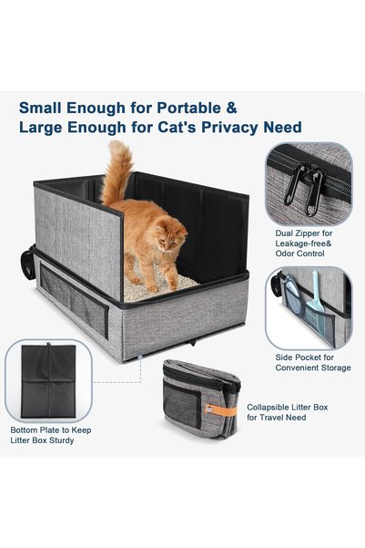 NIUB Cat litter box travel, Portable Travel Litter Box, Collapsible Cat Litte...