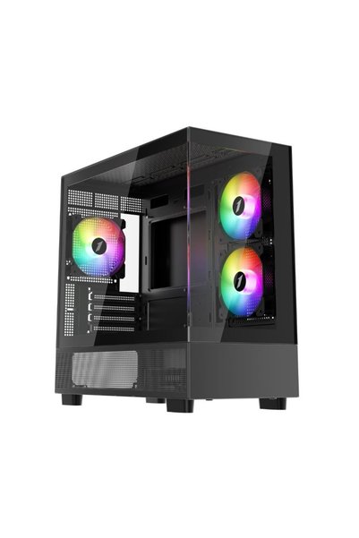 1ST PLAYER MIKU Mİ5 SİYAH 750W 80+ ATX 3.1 SILVER ARGB 6X12CM FAN TEMPERLİ CAM USB 3.0 M-ATX BSK2026