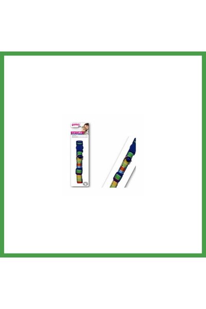 Pawise طوق قطة أزرق منقوش مخطط 30 سم