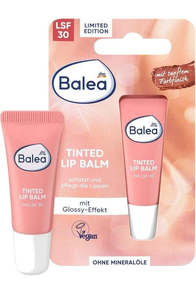 BALEA Tinted Lip Balm SPF 30, 10 ml - Glossy Tint with Shea Butter, Avocado O...
