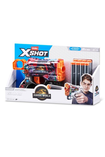 X-Shot Menace Jurassic Toy Gun, with 8 projectiles