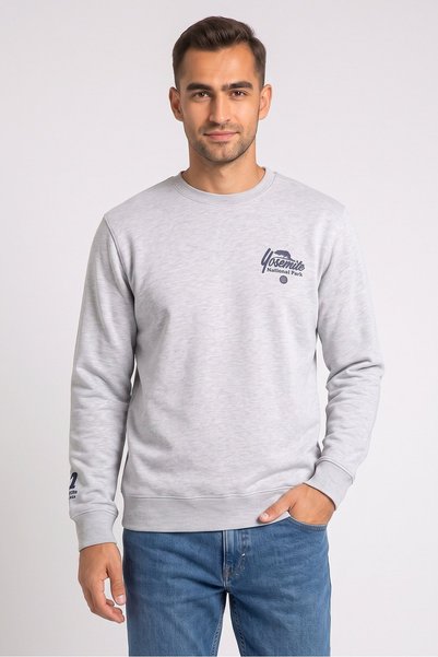 Stance Men Brand Logo Long Sleeve Sweatshirt, Heather Grey