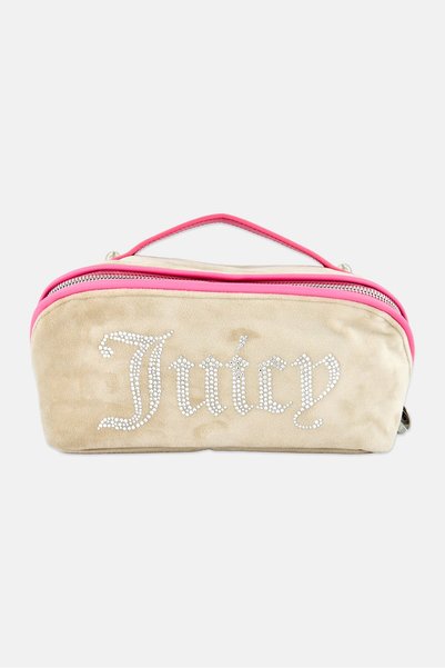 Juicy Couture Women Brand Logo Cosmetic Bag, Grey