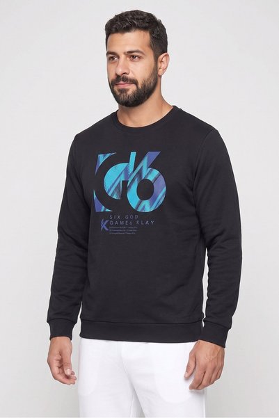 Anta Men Sportswear Fit Long Sleeve Outdoor Sweatshirt, Black