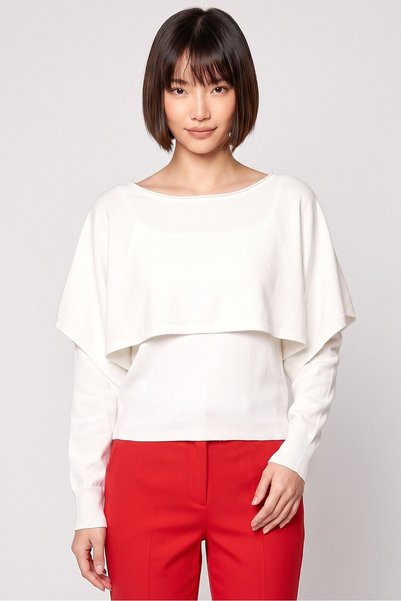 Threadbare Women Cowl Neck Long Sleeve Knitted Sweater, Off White