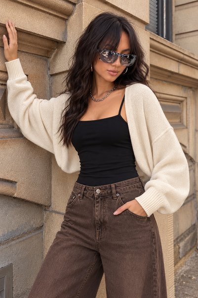 Trend Kapında Women's Comfortable Fit Knitwear Bolero Cardigan