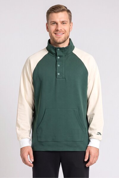 Anta Men Sportswear Fit Outdoor Sweatshirt, Dark Green