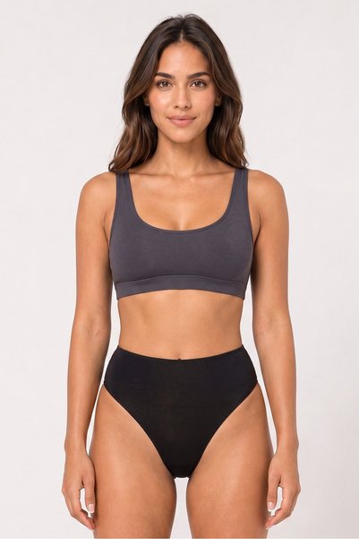 CAMAİEU Women 3 Pcs Solid Panties, Black