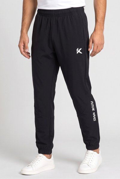 Anta Men Regular Fit Outdoor Track Pants, Black