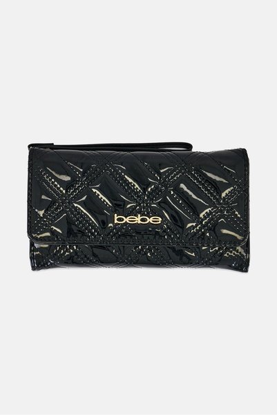 Bebe Women Brand Logo Wallet, Black
