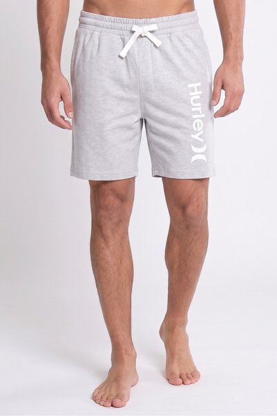 Hurley Men Brand Logo Sleepwear Shorts, Light Grey