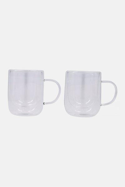 Bombay 2 Piece Double Wall Insulated Coffee Mug, Transparent
