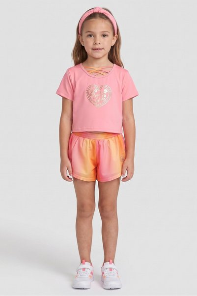 Body Glove Kids Girl 4 Pieces Graphic Print Top And Shorts With Headband Swim...